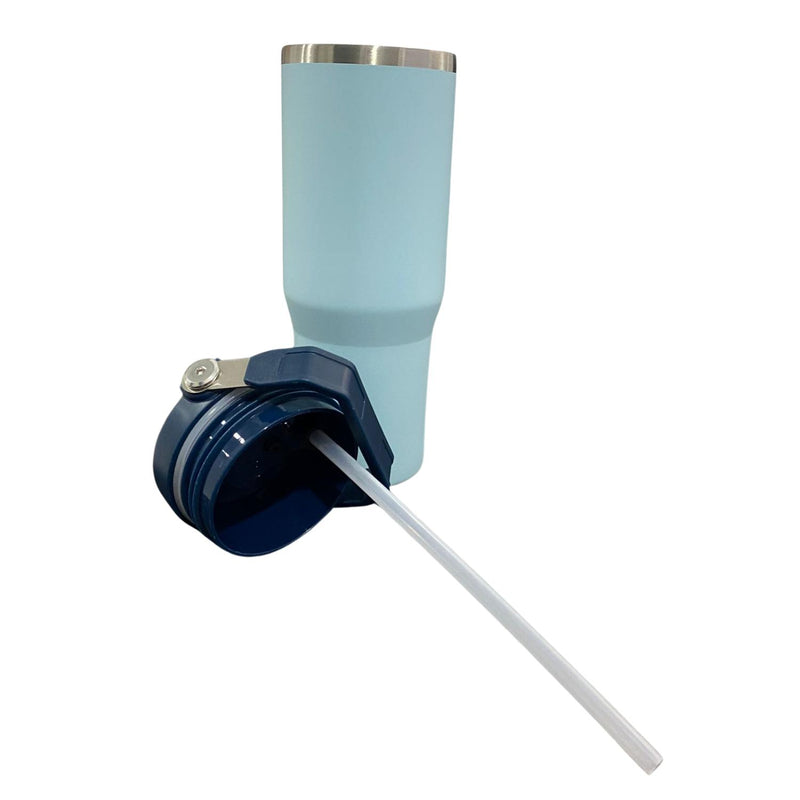 Botella Termica Flip Straw Tumbler 900 Ml Celeste