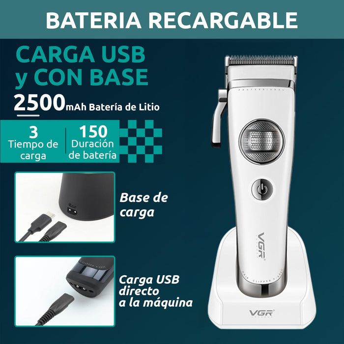 Máquina Cortar Pelo VGR880C Cerámica Motor Rotatech Blanco