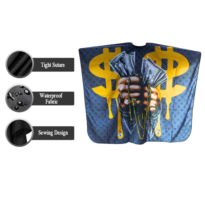 Capa Para Barberia Peluqueria 160cm X 145cm  Diseño Dinero