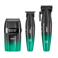 Barber Combo VGR640S3 Cortadora, Patillera y Afeitadora Verde