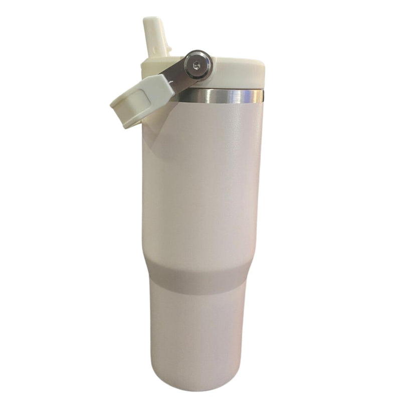 Botella Termica Flip Straw Tumbler 900 Ml Crema