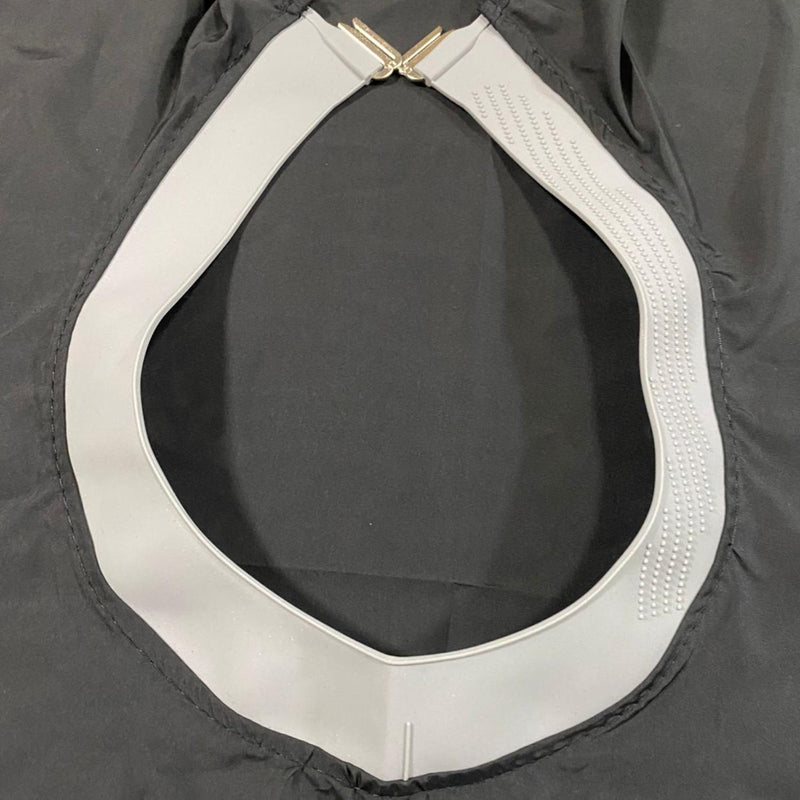 Capa de Barbero Goma Cuello de Silicona Negro