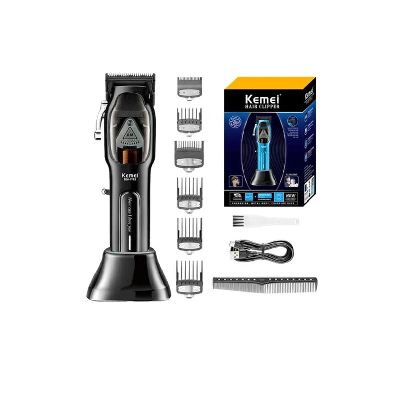 Maquina Cortadora De Pelo KM-1763 9000RPM Con Base De Carga