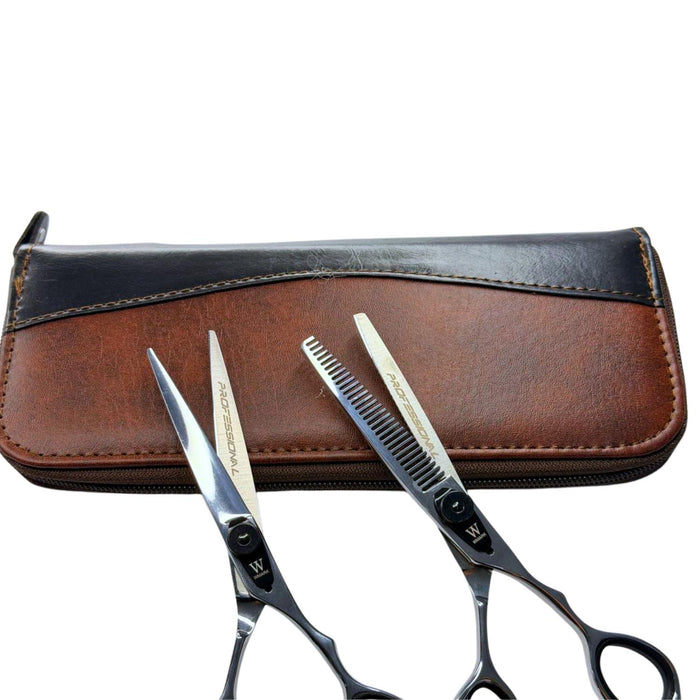 Kit de Tijeras Wmark Pro D78-PS069 6″ Con Estuche Y Peineta