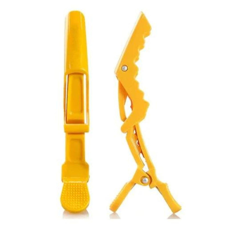 Pinzas De Cabello Tipo Cocodrilo Para Peluquería X5 Amarillo