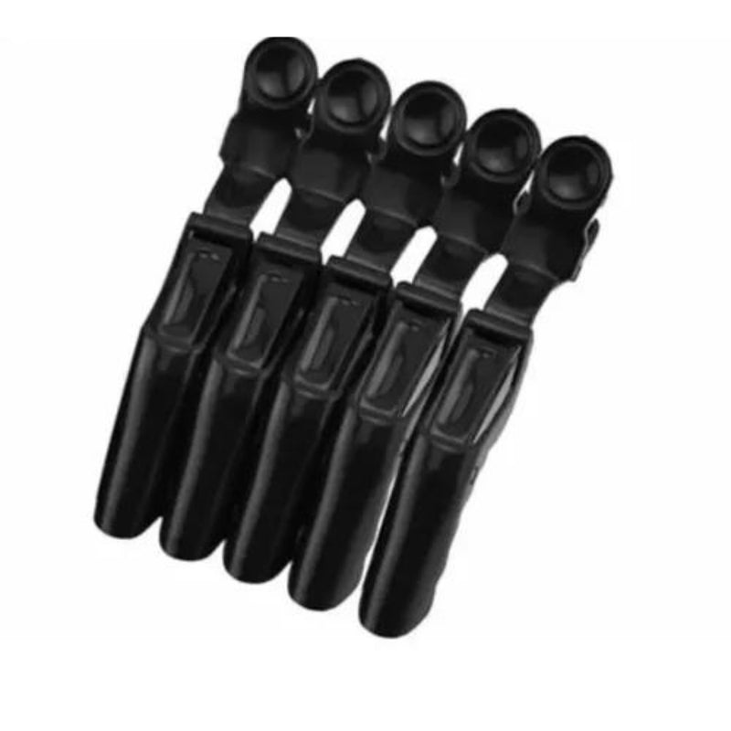 Pinzas De Cabello Tipo Cocodrilo Para Peluquería X5 Negro