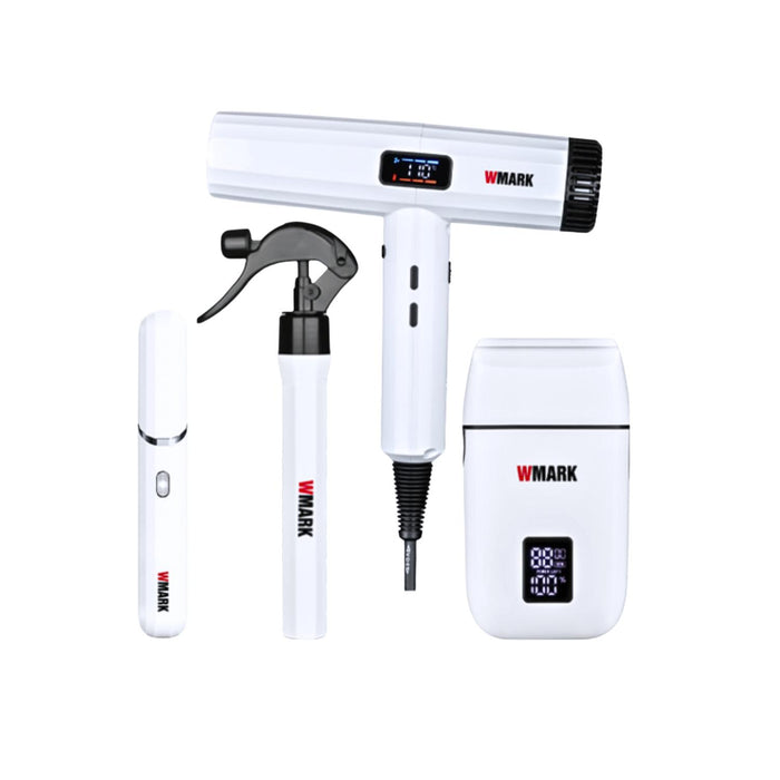 Combo Wmark Pro. NG-8635 6 en 1 Afeitadora y Secador Blanco