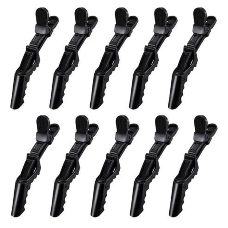 Pinzas De Cabello Tipo Cocodrilo Para Peluquería X5 Negro