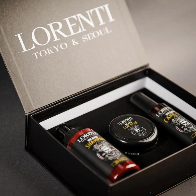 Lorenti Set Para Cuidado de Barba Champu, Balsamo y Aciete