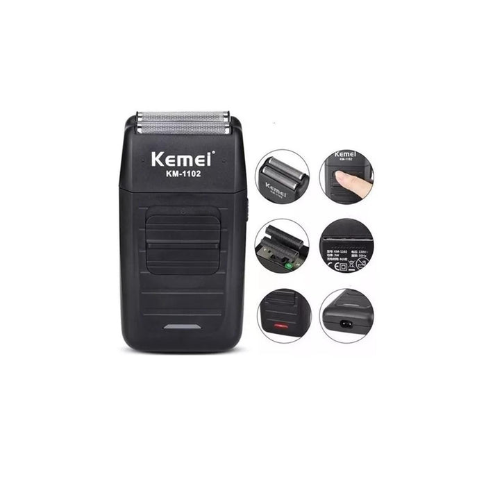 Máquina Afeitadora Kemei KM-1102 Negra Shaver 110V/220V