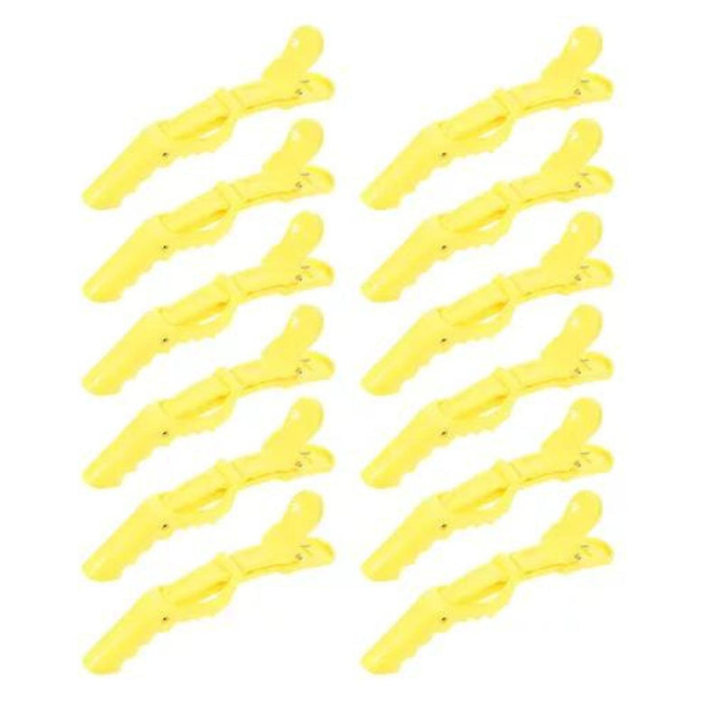 Pinzas De Cabello Tipo Cocodrilo Para Peluquería X5 Amarillo