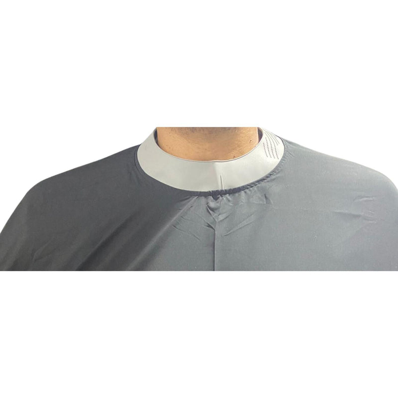 Capa de Barbero Goma Cuello de Silicona Negro