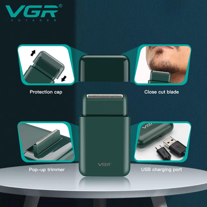 Afeitadora Mini Shaver y Trimmer VGR390 Viaje Recargable