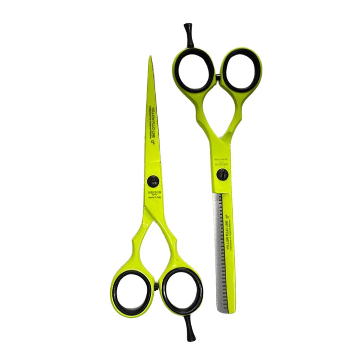 Kit Tijera Henbor Italiana Microdentada Y Esculpidora Neon 6"