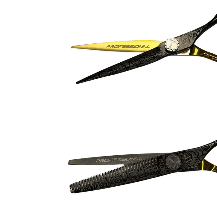 Set de Tijeras Wmark Pro D96-PS024 6″ Con Negro Y Dorado