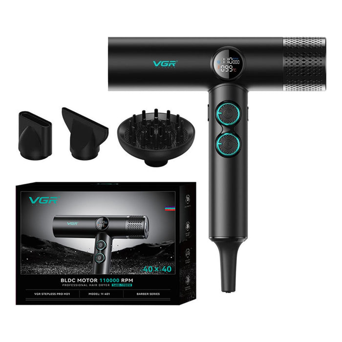 Secador De Pelo Profesional Vgr V-401 110000rpm Frío Calor