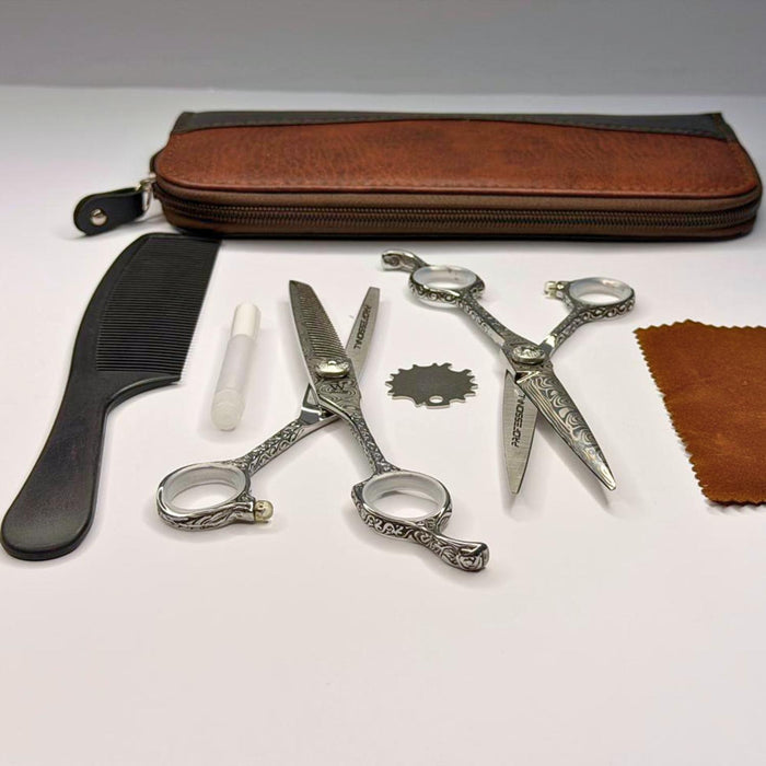 Set de Tijeras Wmark Pro D96-PS022 6″ Con Estuche Y Peineta