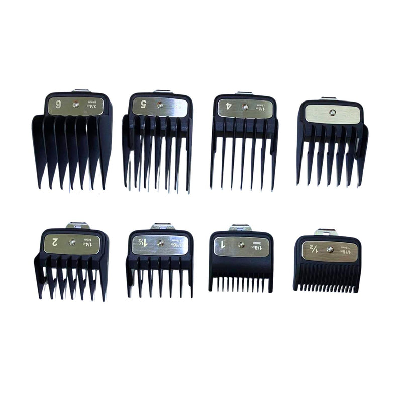 Set Peines De Alza Guia Premium Metalico X 8 U Color Negro