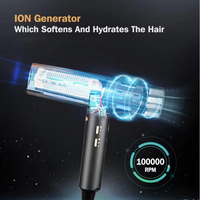 Secador De Cabello Wmark Pro. 2000w Ultra Ligera Silver