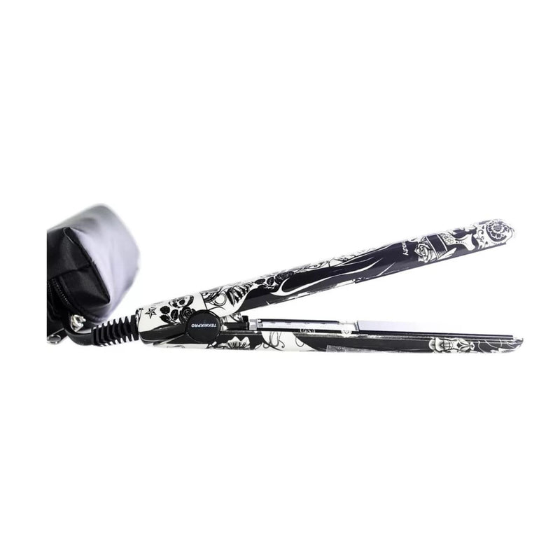 Plancha Alisadora De Viaje TeknikPro Mini Tatoo 17 Cm +Bolso