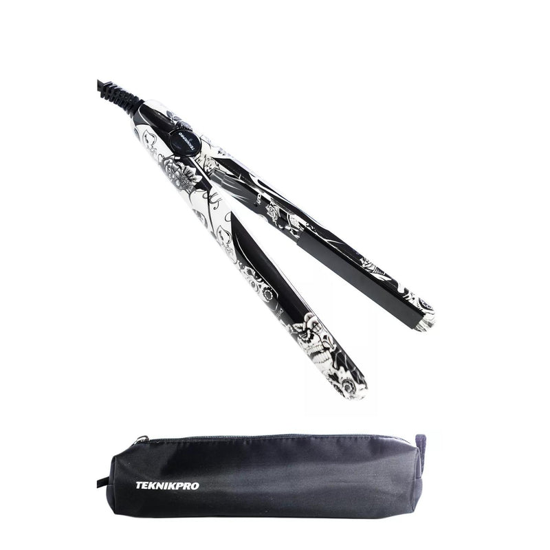 Plancha Alisadora De Viaje TeknikPro Mini Tatoo 17 Cm +Bolso