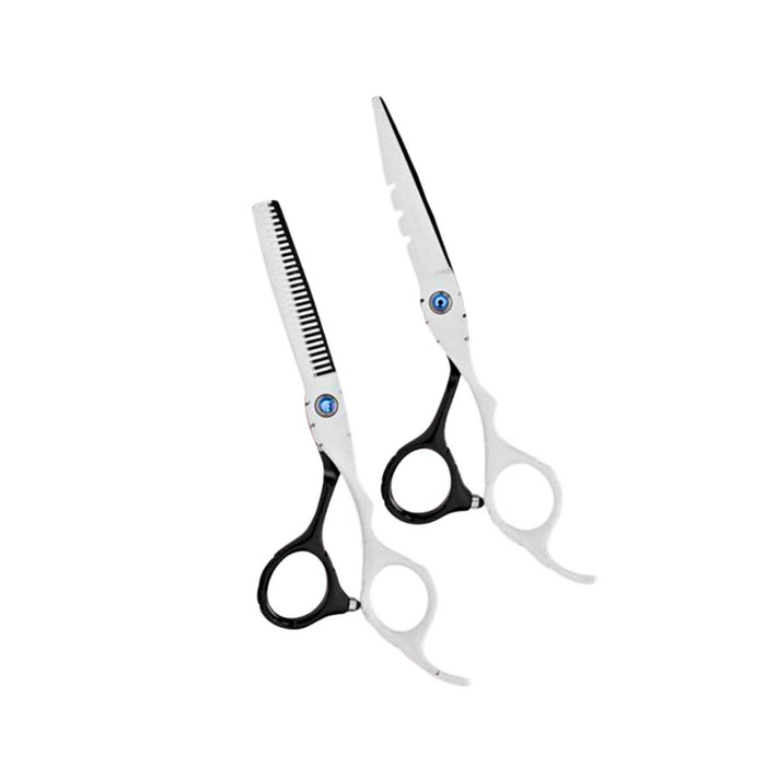 Set de Tijeras Wmark PS021 6" Filo Navaja Blanco y Negro