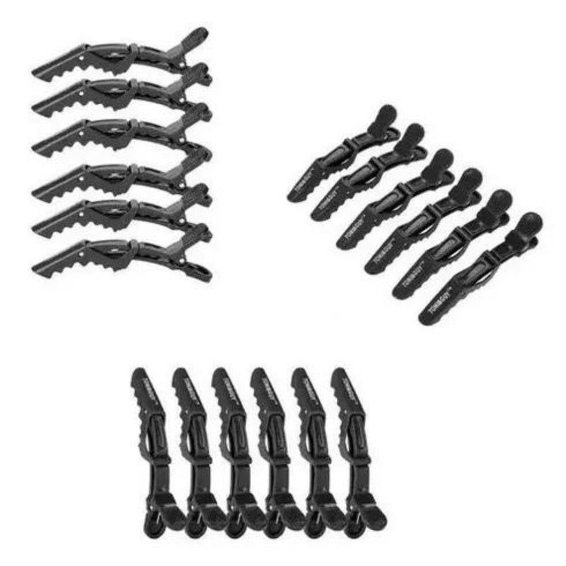 Pinzas De Cabello Tipo Cocodrilo Para Peluquería X5 Negro