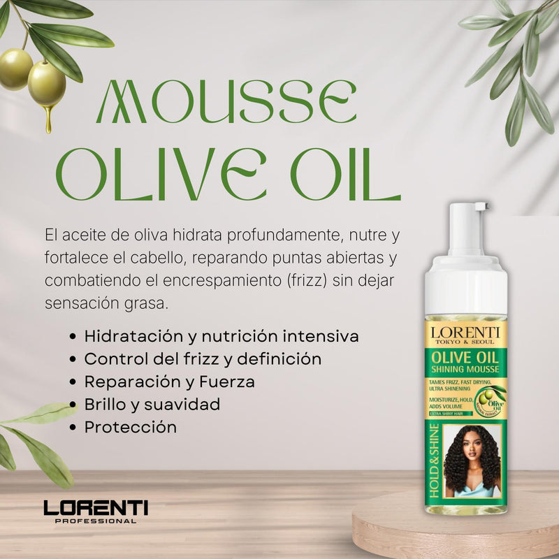 Lorenti Espuma para Peinar Rizo Definidos Mousse brillante 200ML
