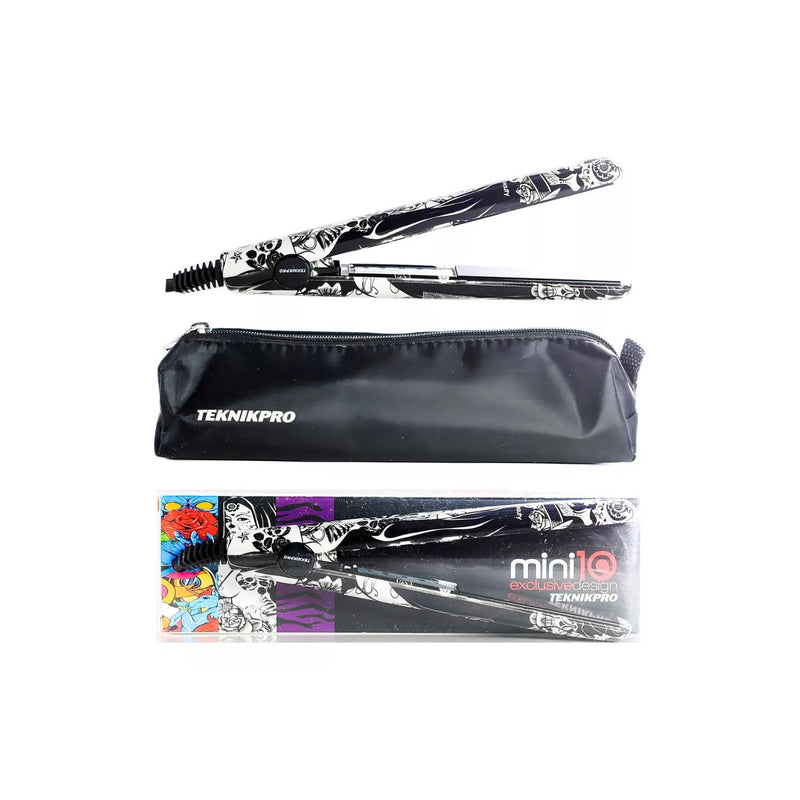 Plancha Alisadora De Viaje TeknikPro Mini Tatoo 17 Cm +Bolso
