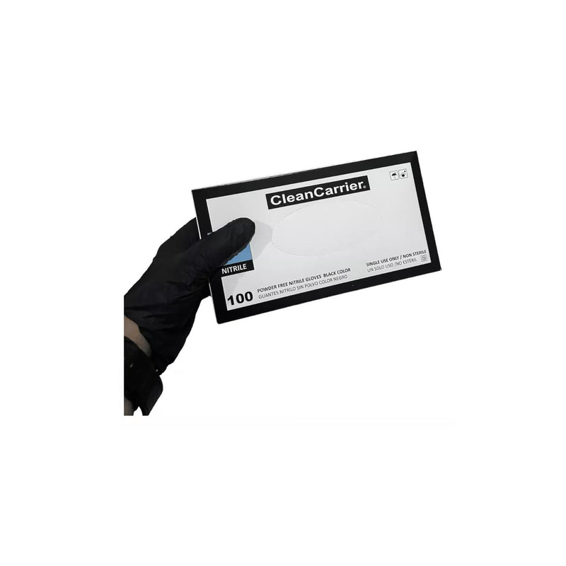 Guantes De Nitrilo Negro Clean Carrier 100un Talla S