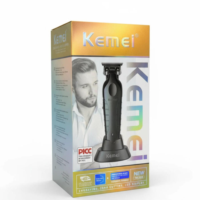 Kemei Desvelladora Cordless Trimmer Con Base Negra KM2299