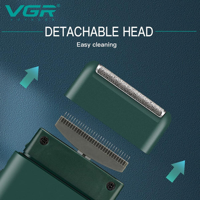 Afeitadora Mini Shaver y Trimmer VGR390 Viaje Recargable