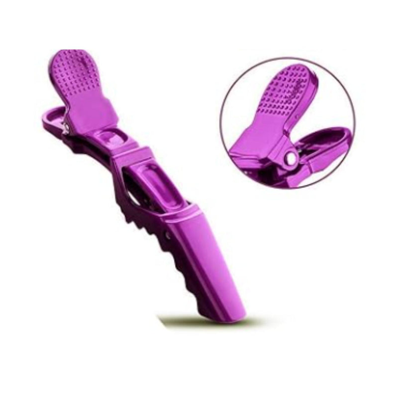 Pinzas De Cabello Tipo Cocodrilo Para Peluquería X5 Morado