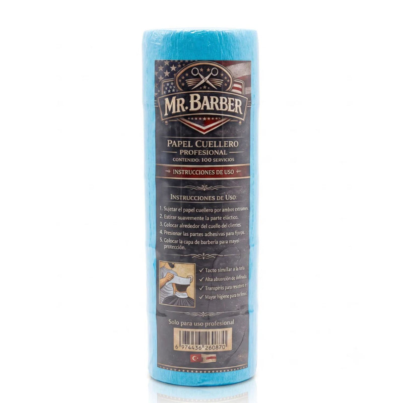 Pack 5 Rollos Papel para Cuello Barbería Azul