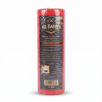Pack 5 Rollos Papel Cuello Barbería Peluquería Rojo