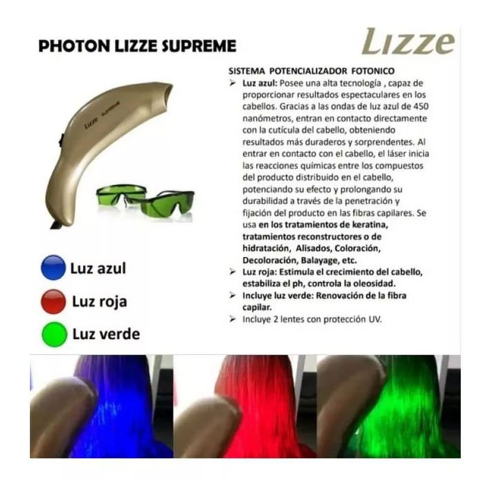 Laser Fotónico Alisamiento Capilar 3 Luces Lizze