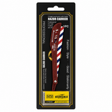 Navaja Profesional Barber Pro Rojo Porta Hojas + 5 Hojas