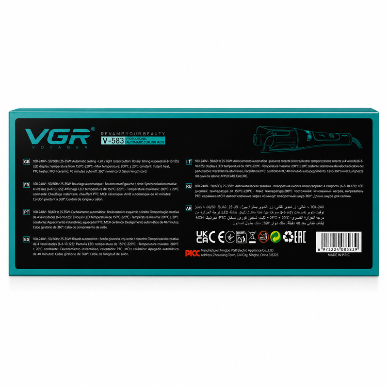 VGR Ondulador Miracurl V-583 Autocurler Profesional