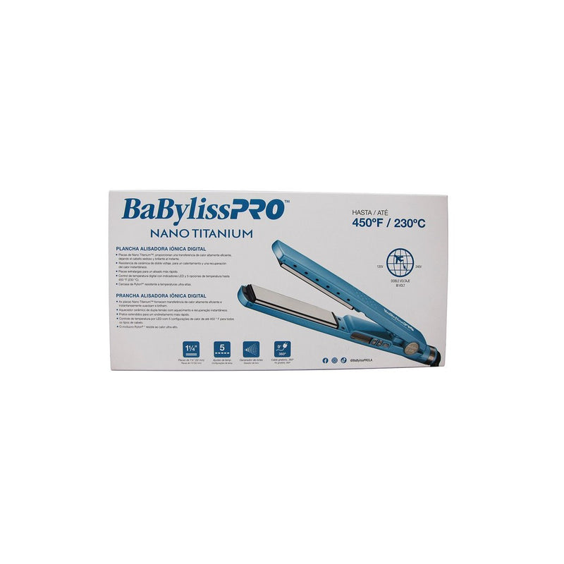 Plancha Babyliss PRO 1¼" 32MM Iónica Nano Titanium BNT4091