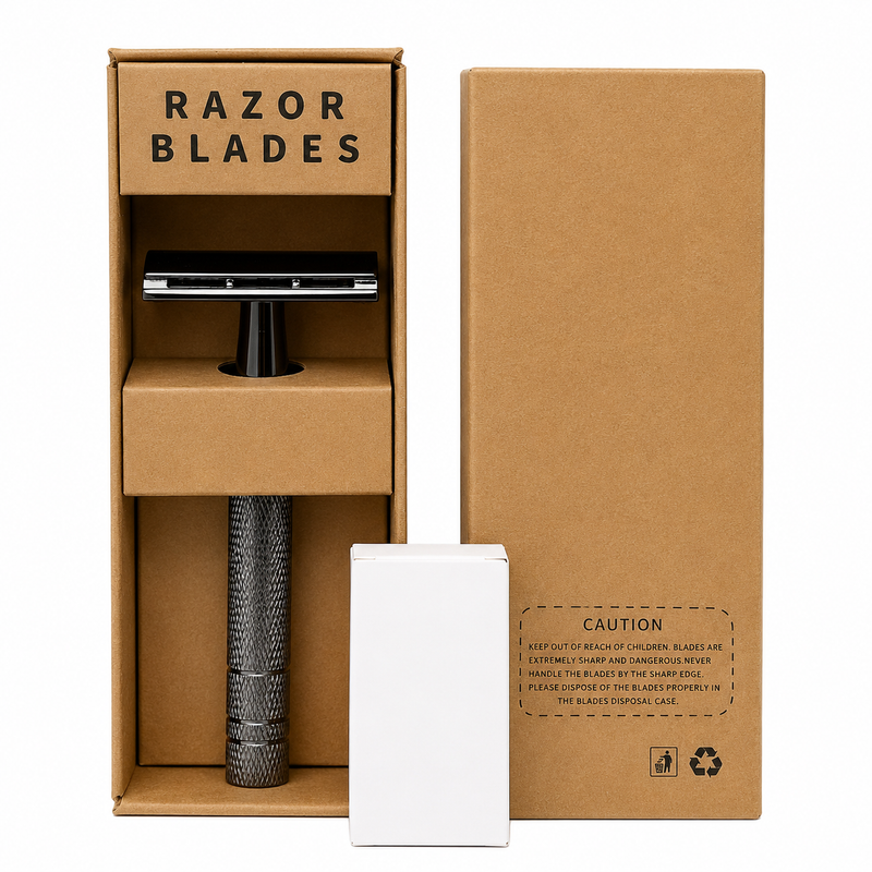 Navaja T Rasuradora Clásica Doble Filo Inox + 5 Repuestos