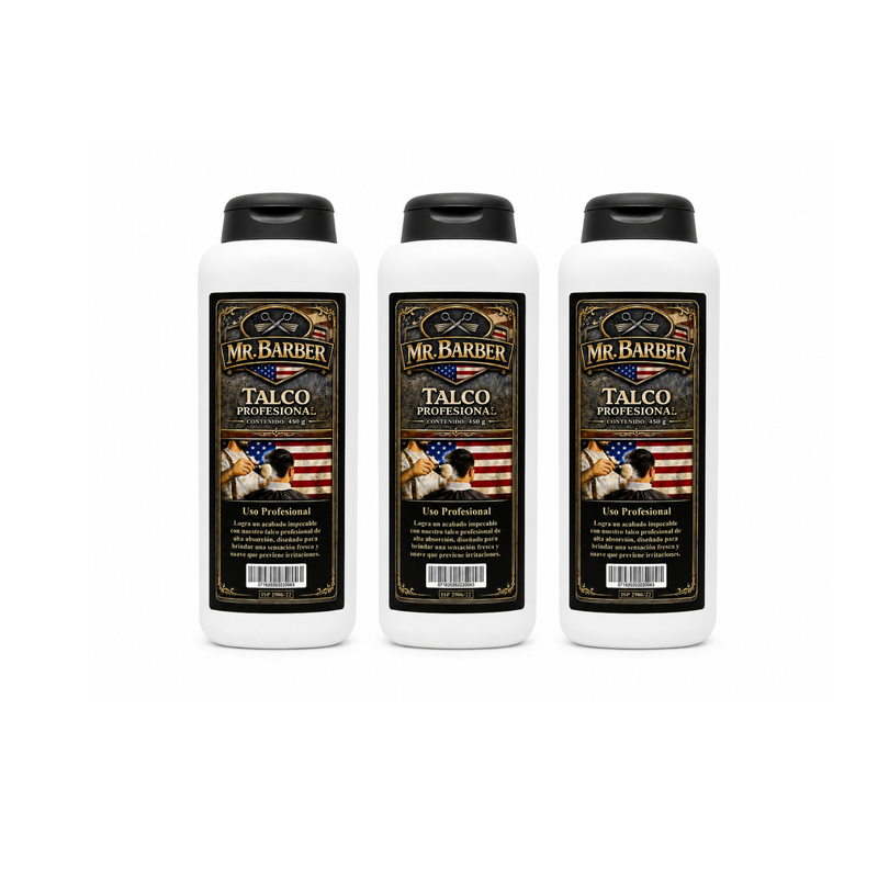 Talco Perfumado MR. BARBER 450g Para Caballero