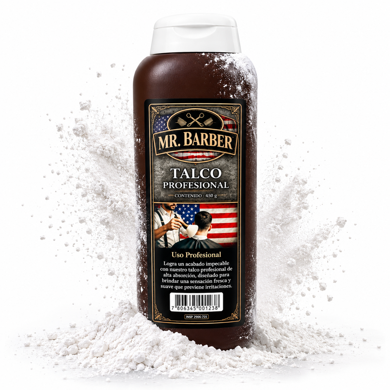 Talco Profesional Mr Barber Barbería 450g Refrescante