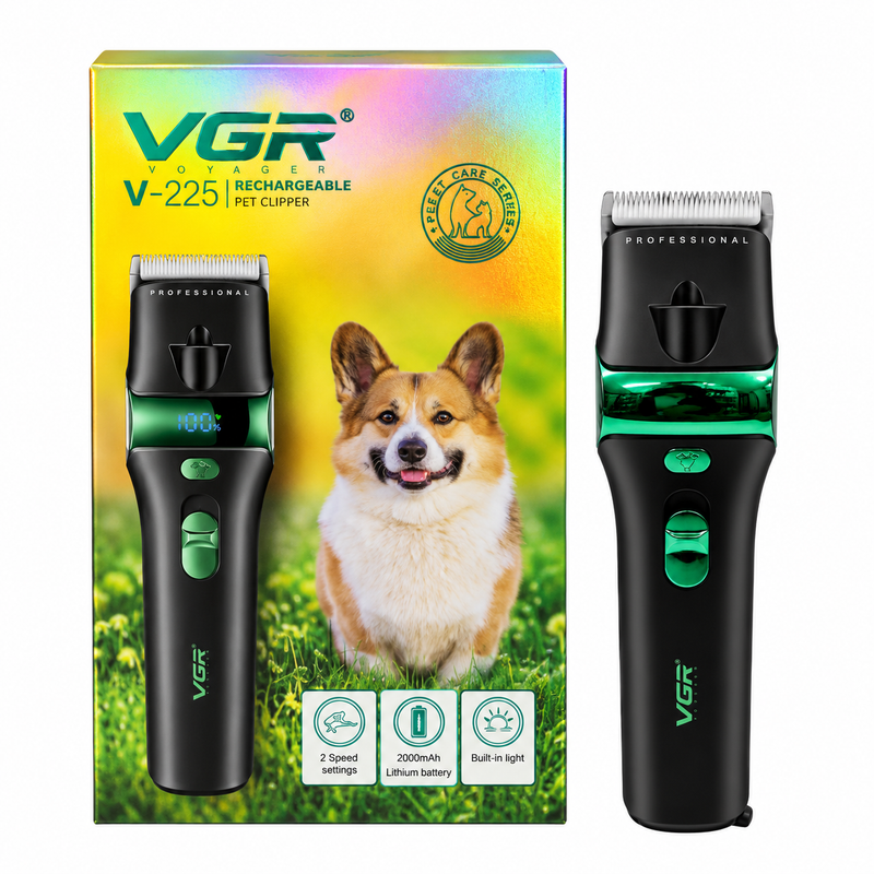 Cortapelo Profesional para Mascotas VGR V-225 Verde Recargable