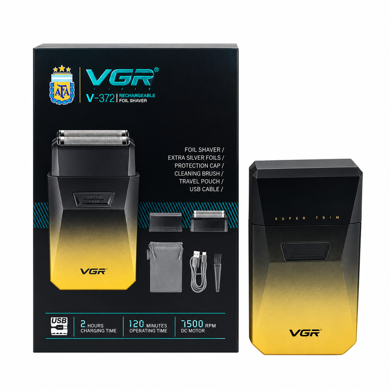 Afeitadora VGR Dorada IPX7 Resistente al Agua Uso Seco y Húmedo