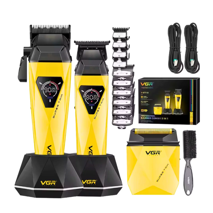 Barber Combo VGR Prof V877S3 Diamante 9000 RPM Dorado